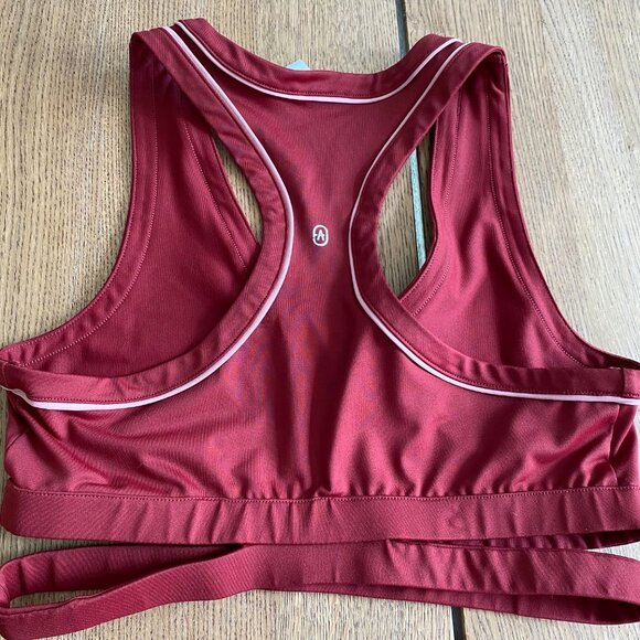 SPORTS BRA Justfab red & pink piping, light support, crop / bra top - Picture 3 of 5